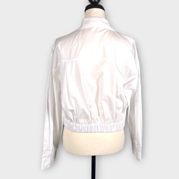 Zara Gathered Waist Button Up Shirt LARGE White Normcore - Picture 4 of 8